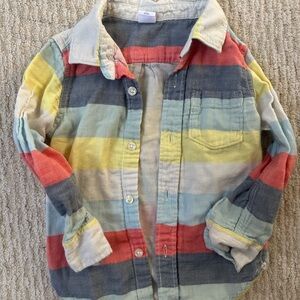 GAP Multicolor Striped Kids Button Down Shirt